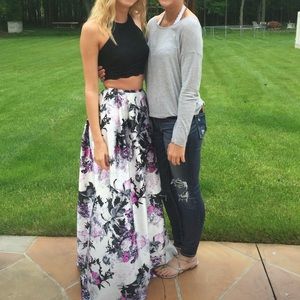 Floral Two Piece Prom Dress